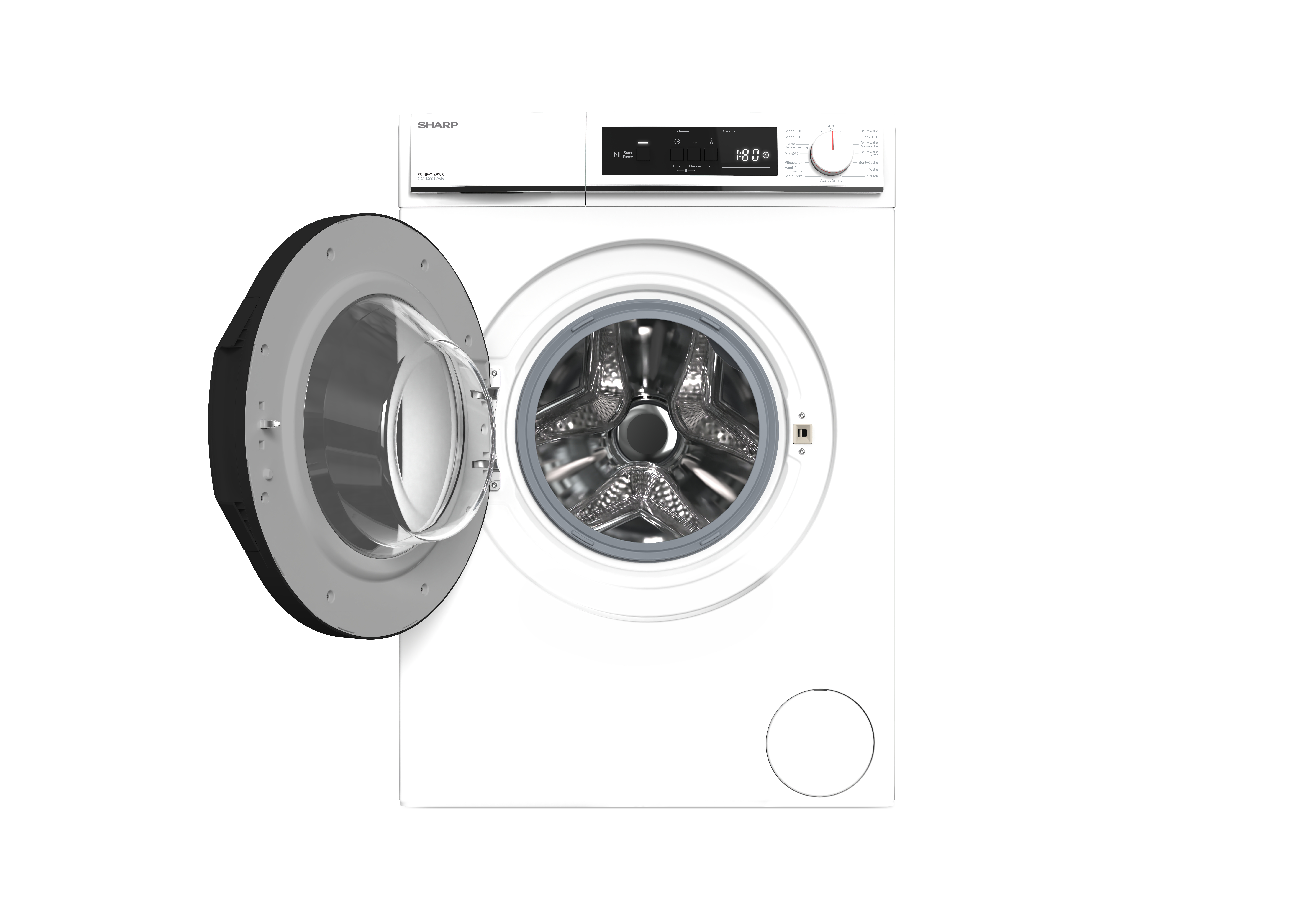 SHARP ES-NFA714BWB-DE Frontlader (7 kg, 1330 U/Min., B)
