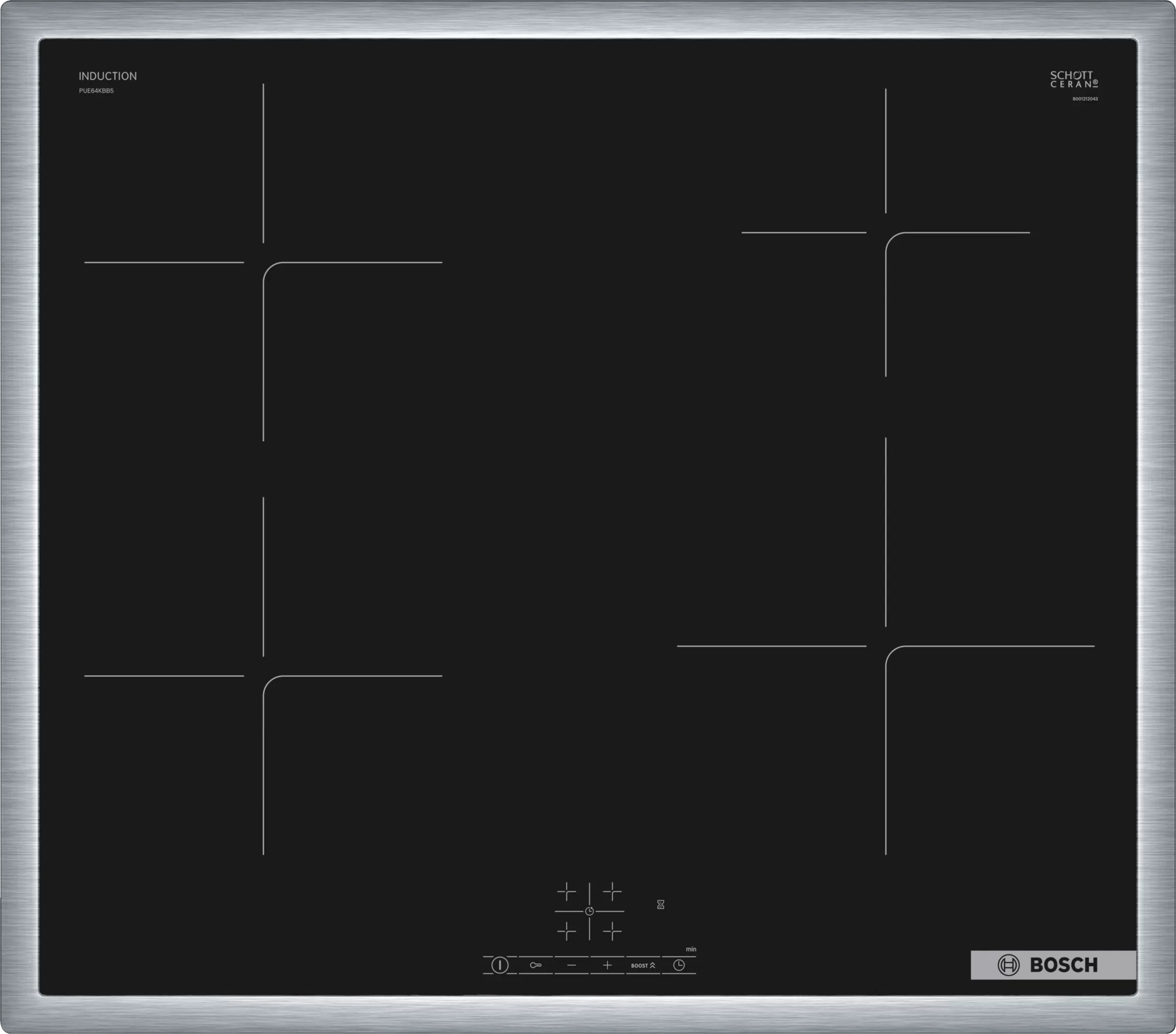 BOSCH PUE64KBB5E Serie4 Beépíthető indukciós üvegkerámia főzőlap