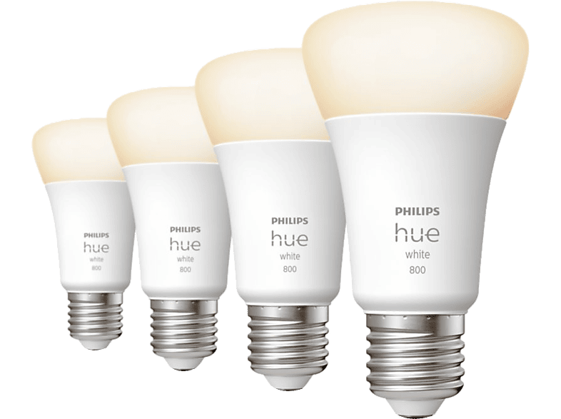 PHILIPS HUE Izzó meleg fehér , nem dimm., E27 9W 4db (929001821625)