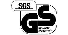 SGS-Logo, schwarzer Text und Formen auf weißem Hintergrund.