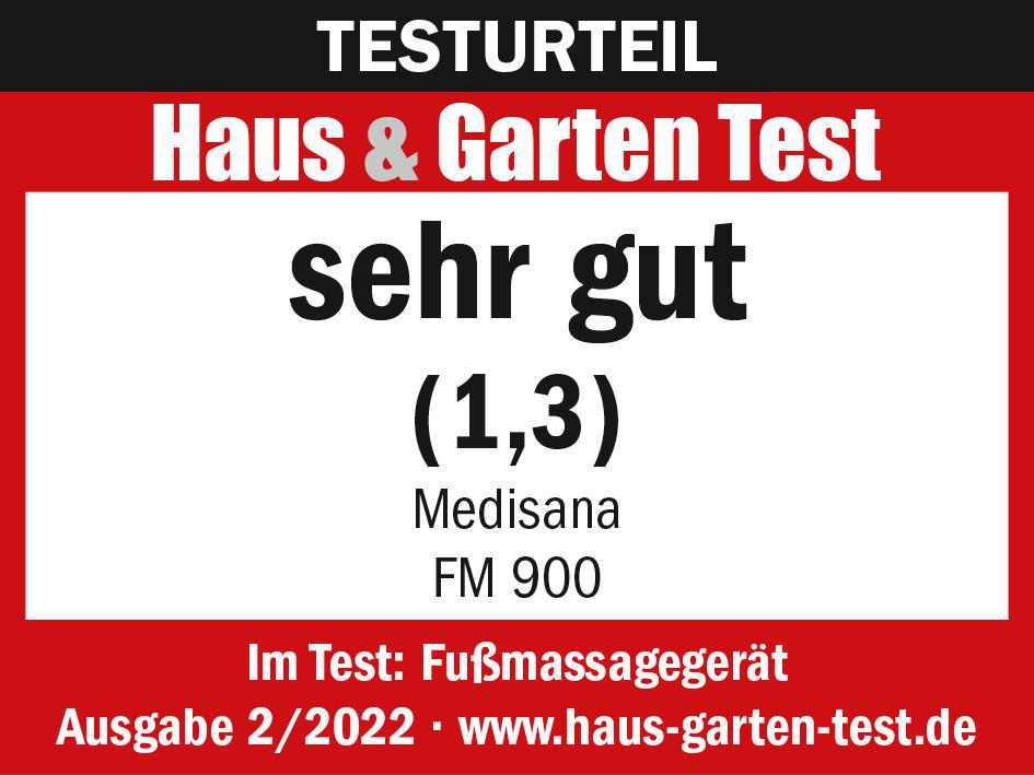 Ein Produkt-Test mit dem Text 'sehr gut (1,3)' auf weißem Hintergrund.
