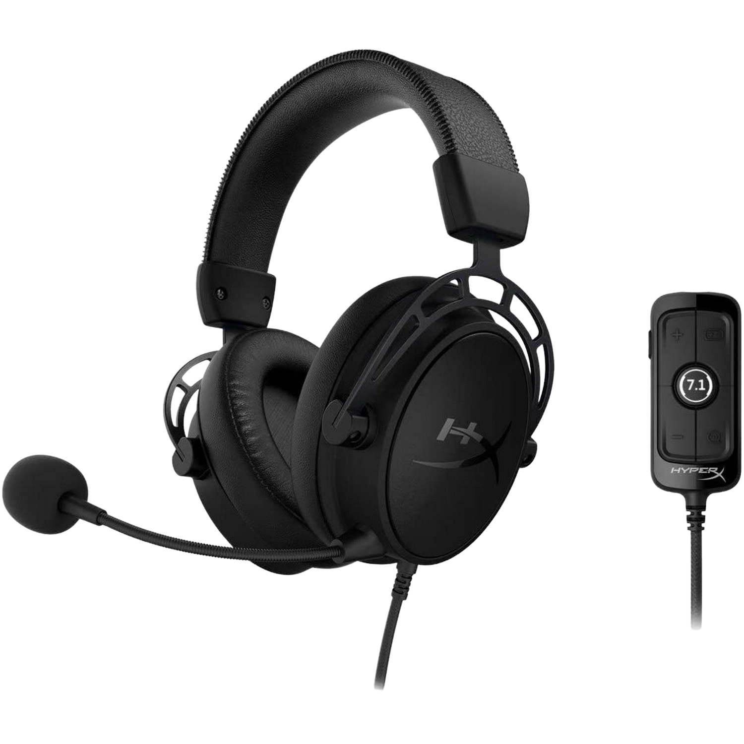 Auriculares gaming - HyperX Cloud Alpha S, De diadema, Con cable, Multiplataforma, Micrófono, Negro y Gris