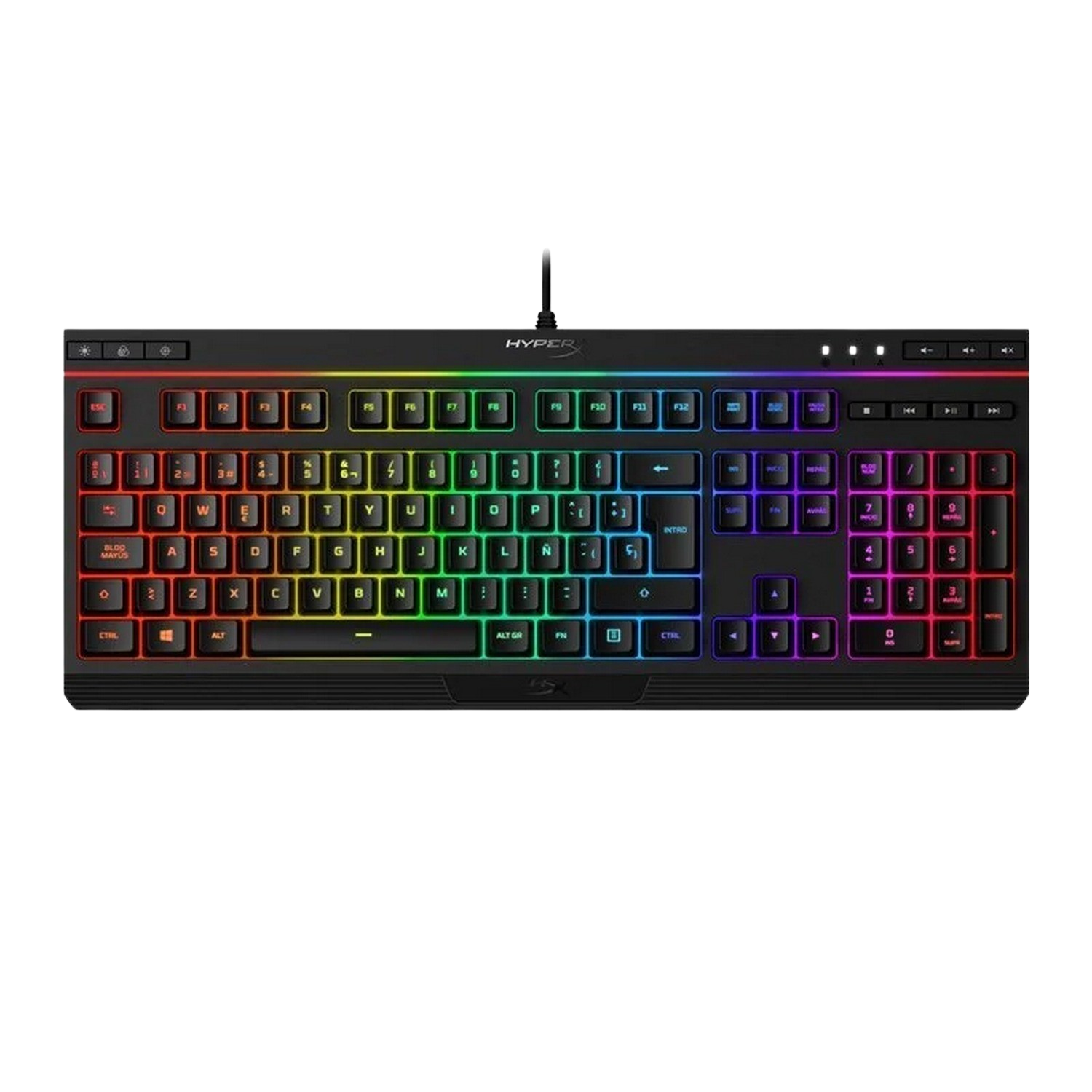 Hyperx Alloy Core rgb teclado membrana gaming retroiluminado negro usb hp keyboard es 4p4f5aeabe hxkb5me2es