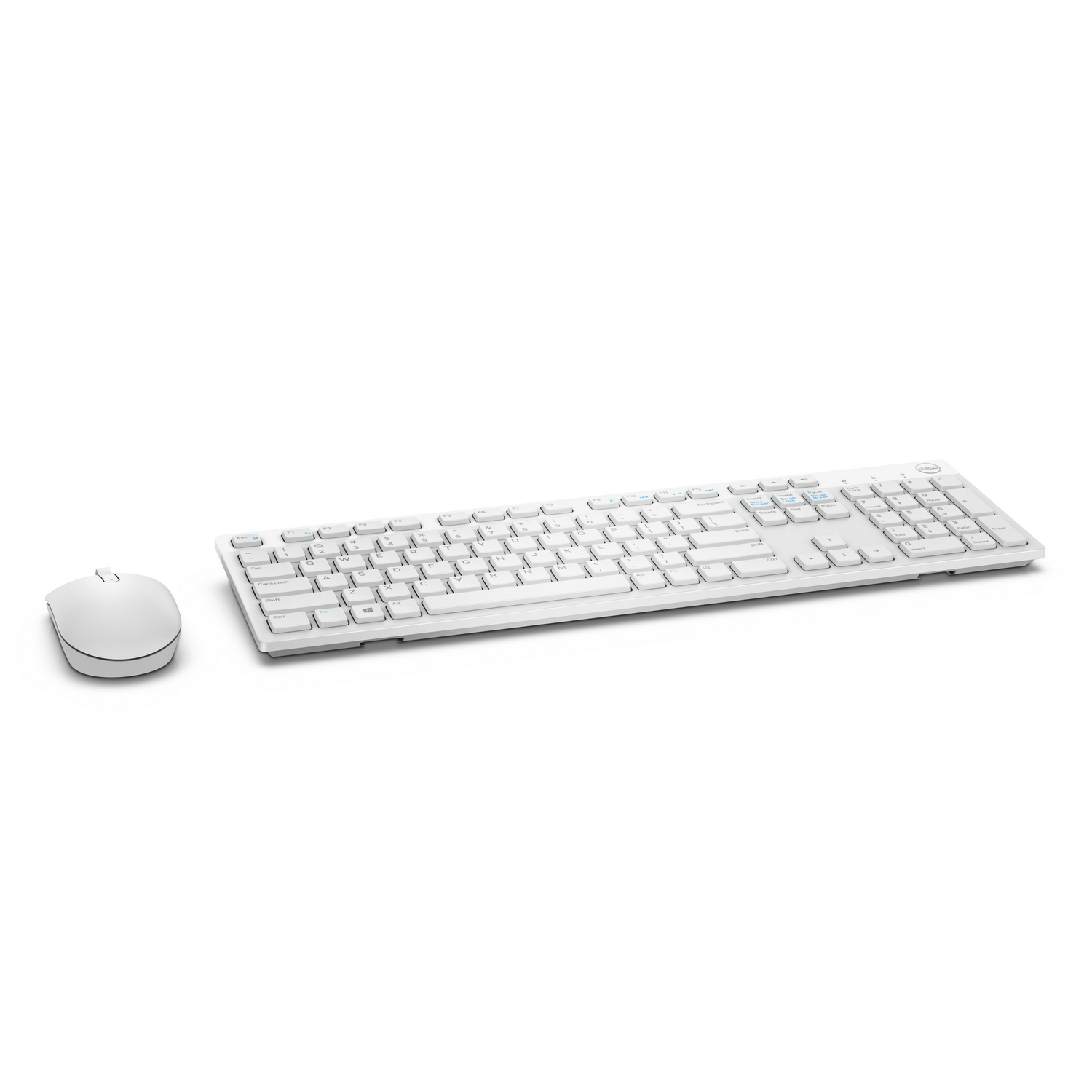 Pack Teclado + Ratón - Dell KM636-WH-SPN, Inalámbrico, Receptor inalámbrico USB, QWERTY, Blanco