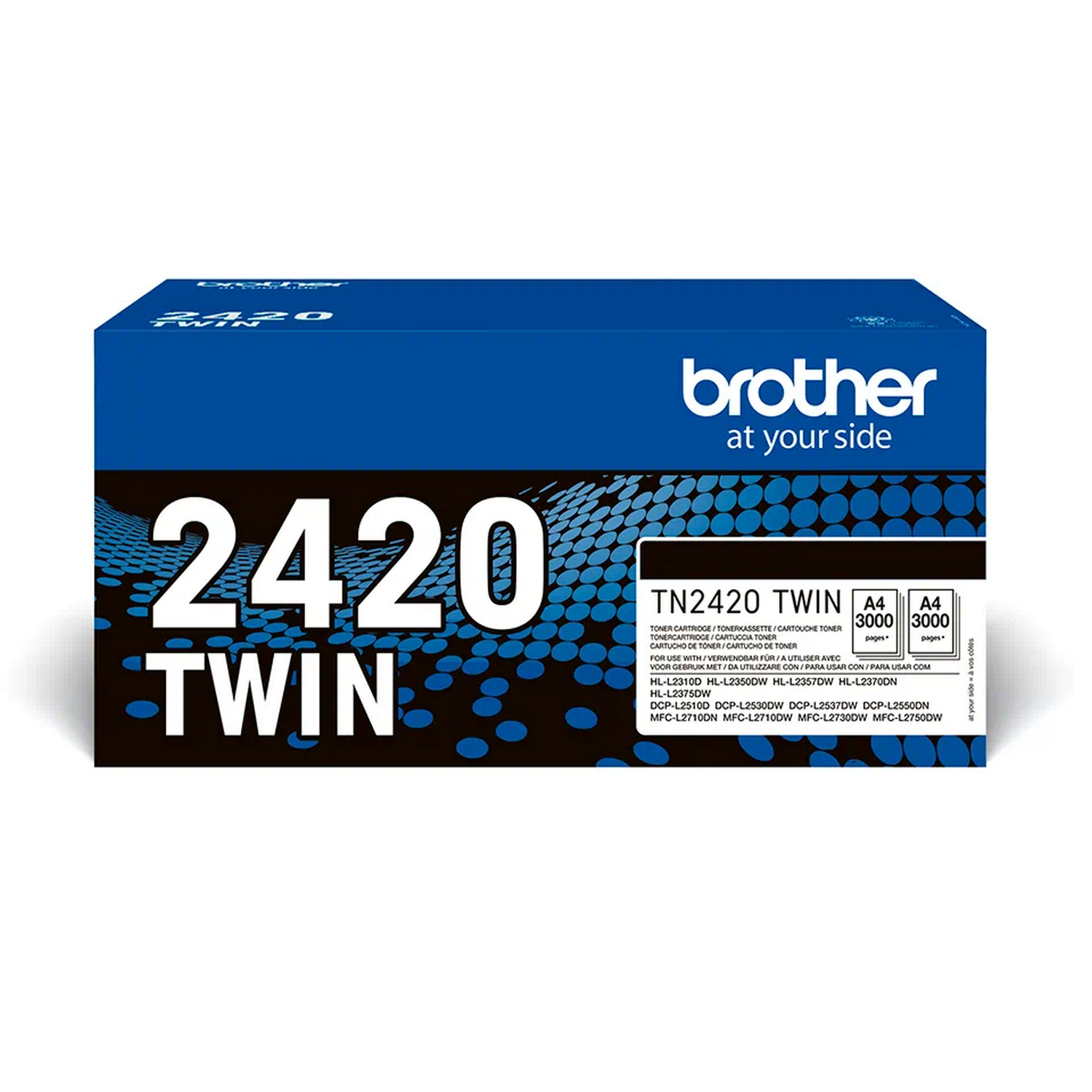Tóner - Brother TN-2420, Pack de 2, 3.000 Páginas, Negro