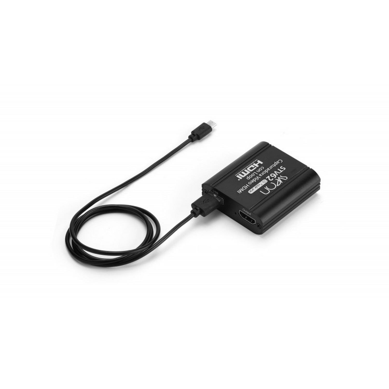 Capturadora de vídeo - Sveon STV62, Para Mac y PC, USB, HDMI, 60 pps, Aluminio, Negro
