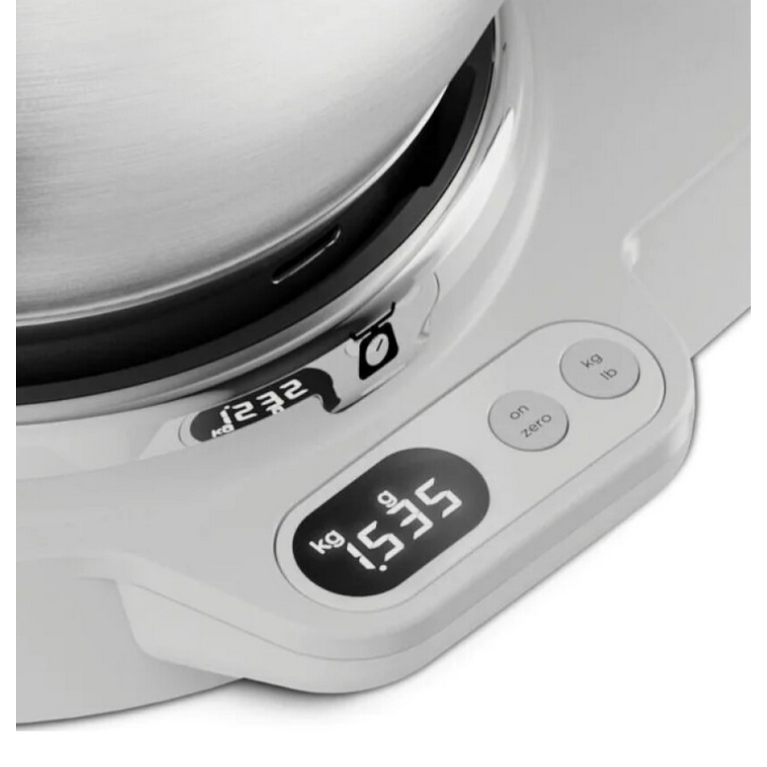 Robot de cocina - Kenwood KVL65.001WH Titanio Chef Baker Xl, 1200 W, 5 l, Balanza EasyWeigh™, Tapa LightLift, Blanco