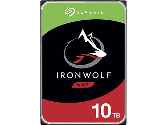 SEAGATE IronWolf NAS - Disque dur (HDD, 10 To, argent/noir)