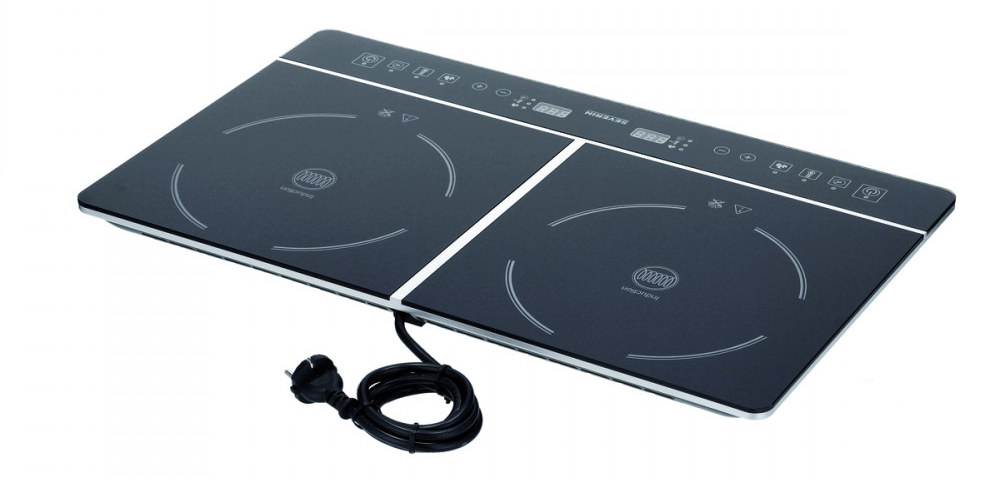 SEVERIN DK1031 Dupla indukciós főzőlap, kerámia, Ø 21cm x 2, 3400W, fekete