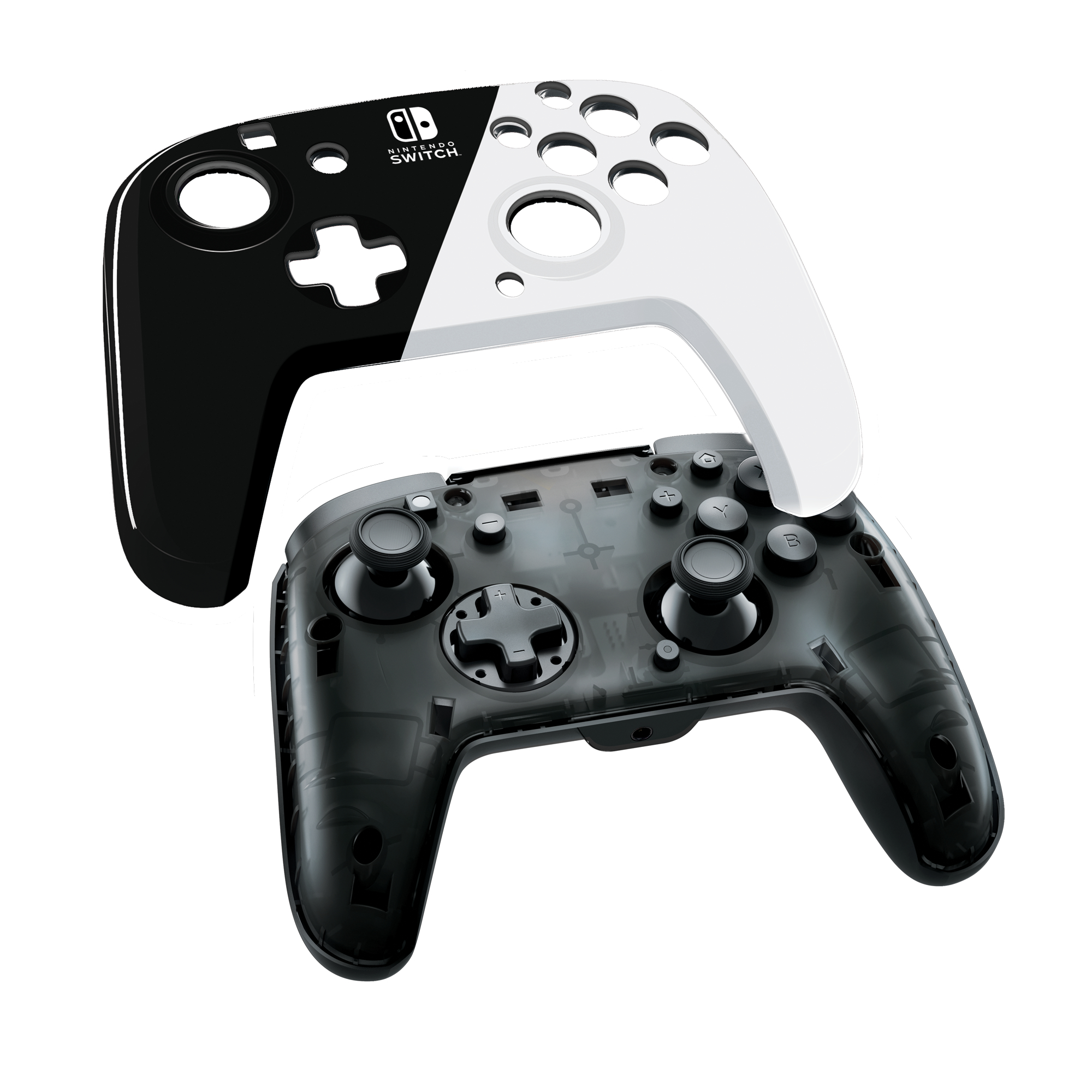 PDP LLC 500-134-BW Faceoff™ Deluxe+ White OLED Switch Black Nintendo Nintendo für Wired & Lite, Audio Switch Controller