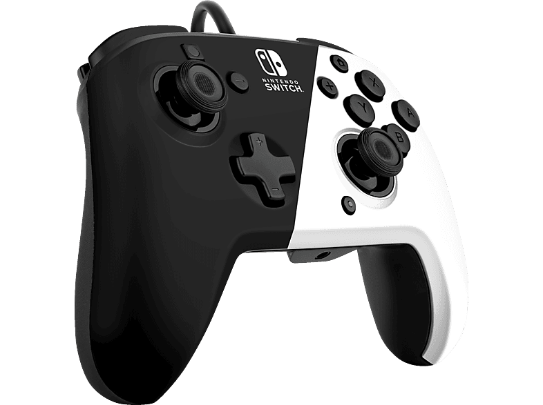 & 500-134-BW Lite, LLC Deluxe+ Switch Audio PDP Faceoff™ Nintendo Black Wired Nintendo Controller OLED White für Switch