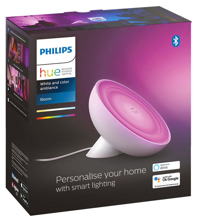 Doboz Philips Hue Bloom okosvilágítással, okosotthon funkciókkal.