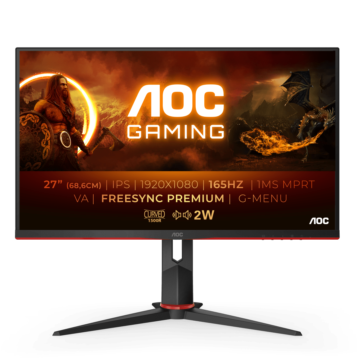 AOC C27G2AE Curved 27 Zoll  Full-HD  Gaming Monitor  1 ms Reaktionszeit  