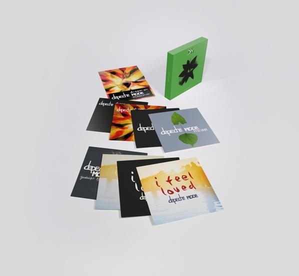 Depeche Mode Albumcover mit grüner Box. Weißer Hintergrund.