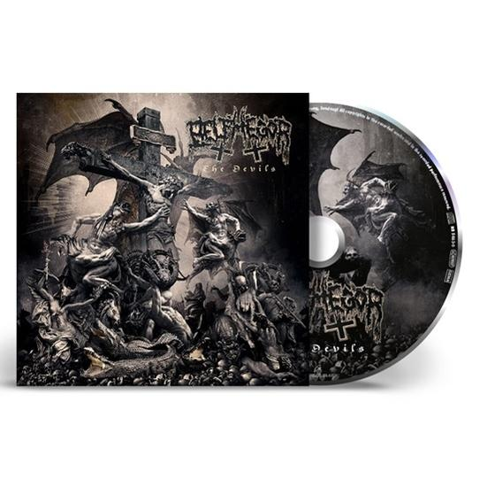 CD-hoes van Helheim's 'The Devils', met een donkere, demonische scène.