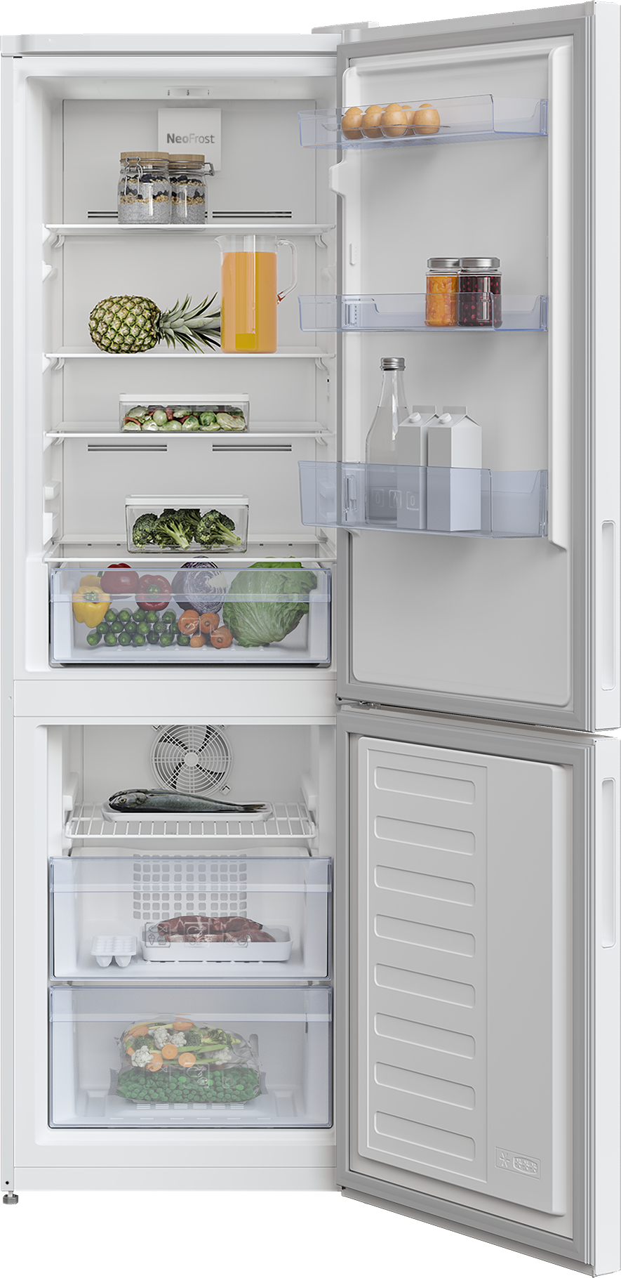 BEKO RCNA366K34WN Kühl- Gefrierkombination (F, 324 l, 1852 mm hoch, Standgerät, No Frost (verminderte Eisbildung), Weiß)