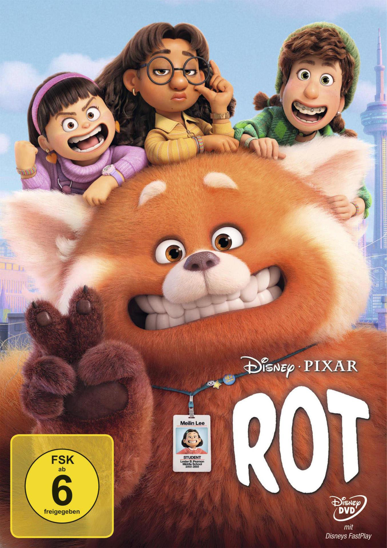 Filmposter für 'Rot'. Es zeigt Cartoonfiguren und den Filmtitel.