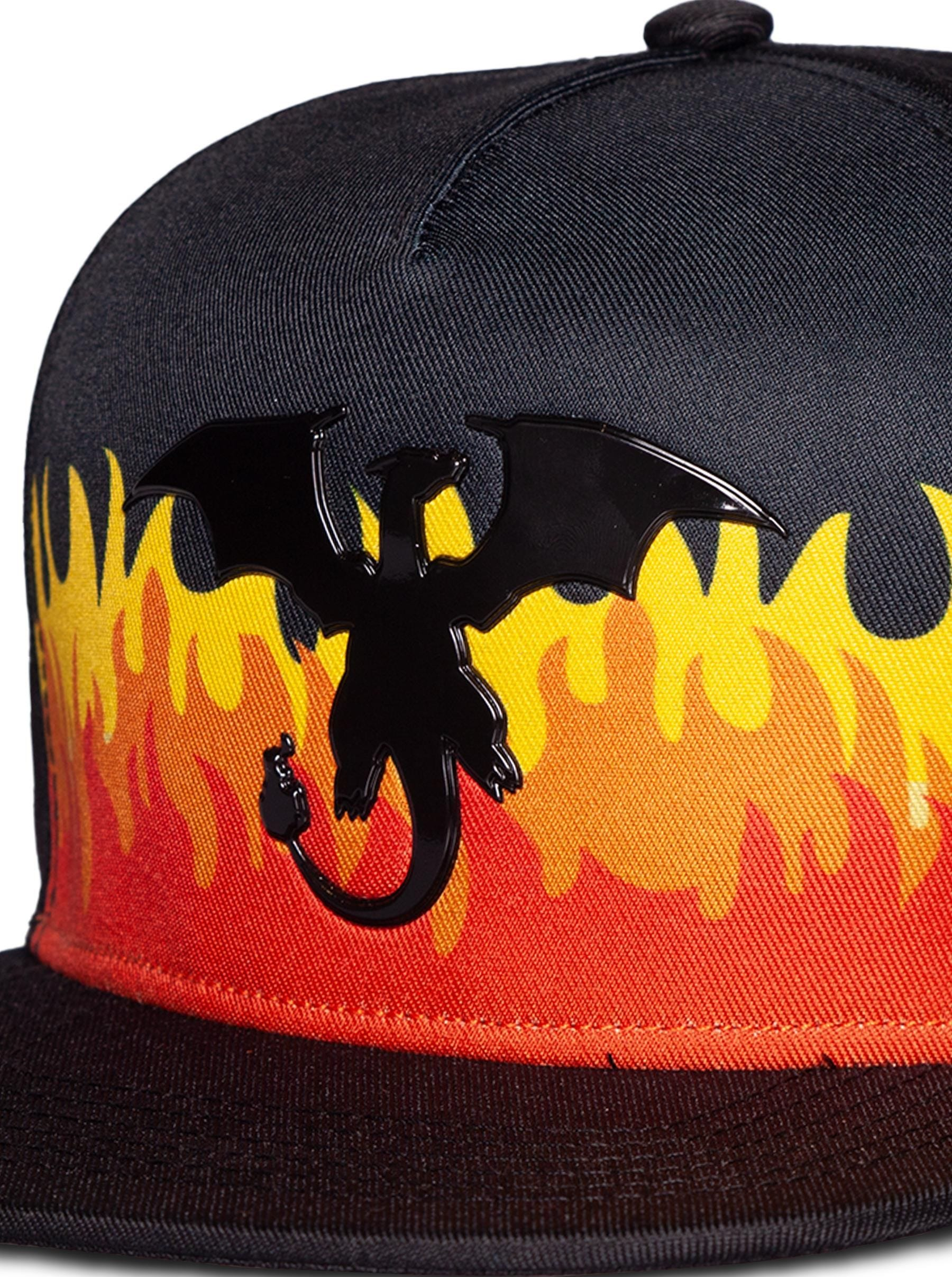 DIFUZED Pokemon - Dracaufeu Snapback - casquette (Noir/Orange/Rouge)