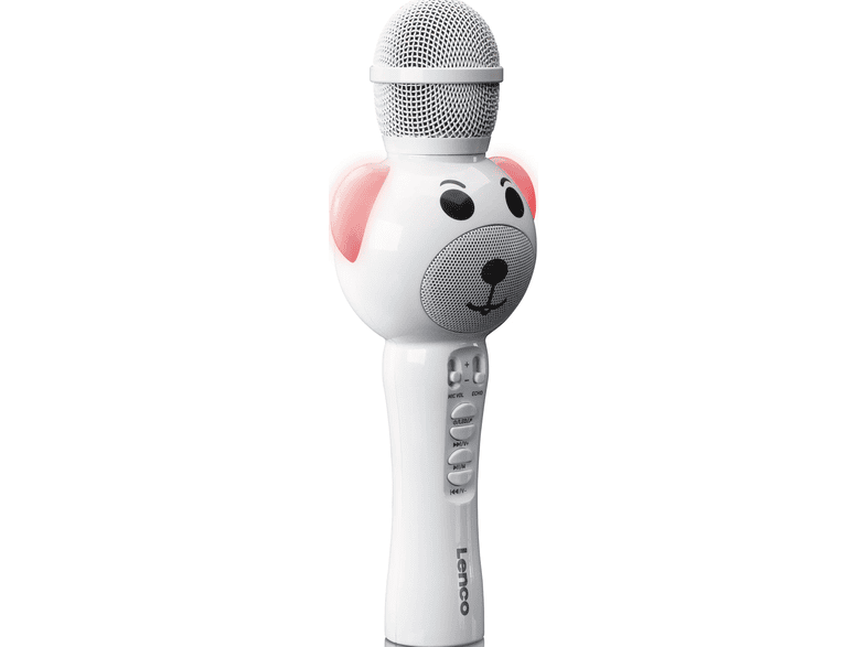 Lenco BMC-060WH Karaoke Microphone with Bluetooth, White