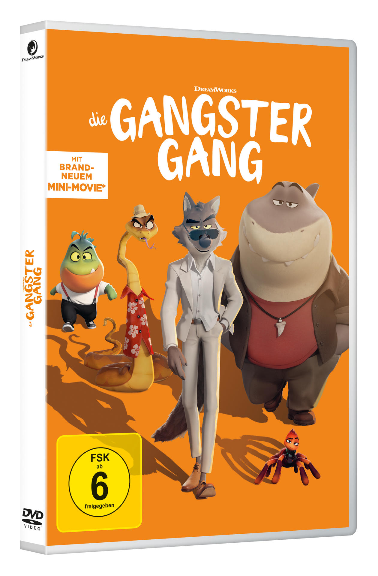 DVD-Cover des Animationsfilms "Die Gangster Gang" mit Tierfiguren.