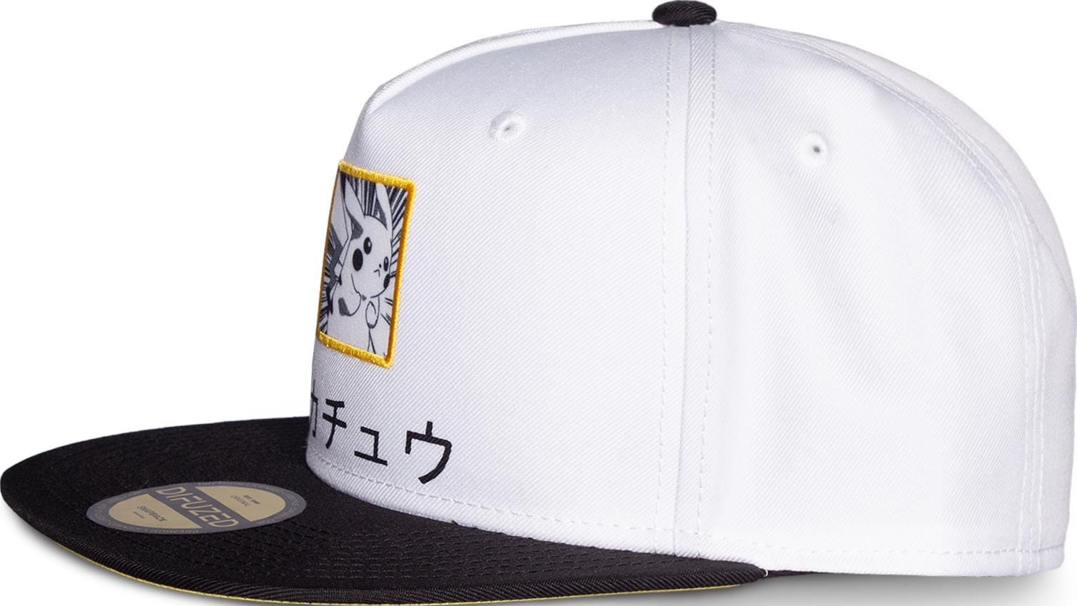 DIFUZED Pokémon - Snapback Pikachu - casquette (Blanc/Noir/Jaune)