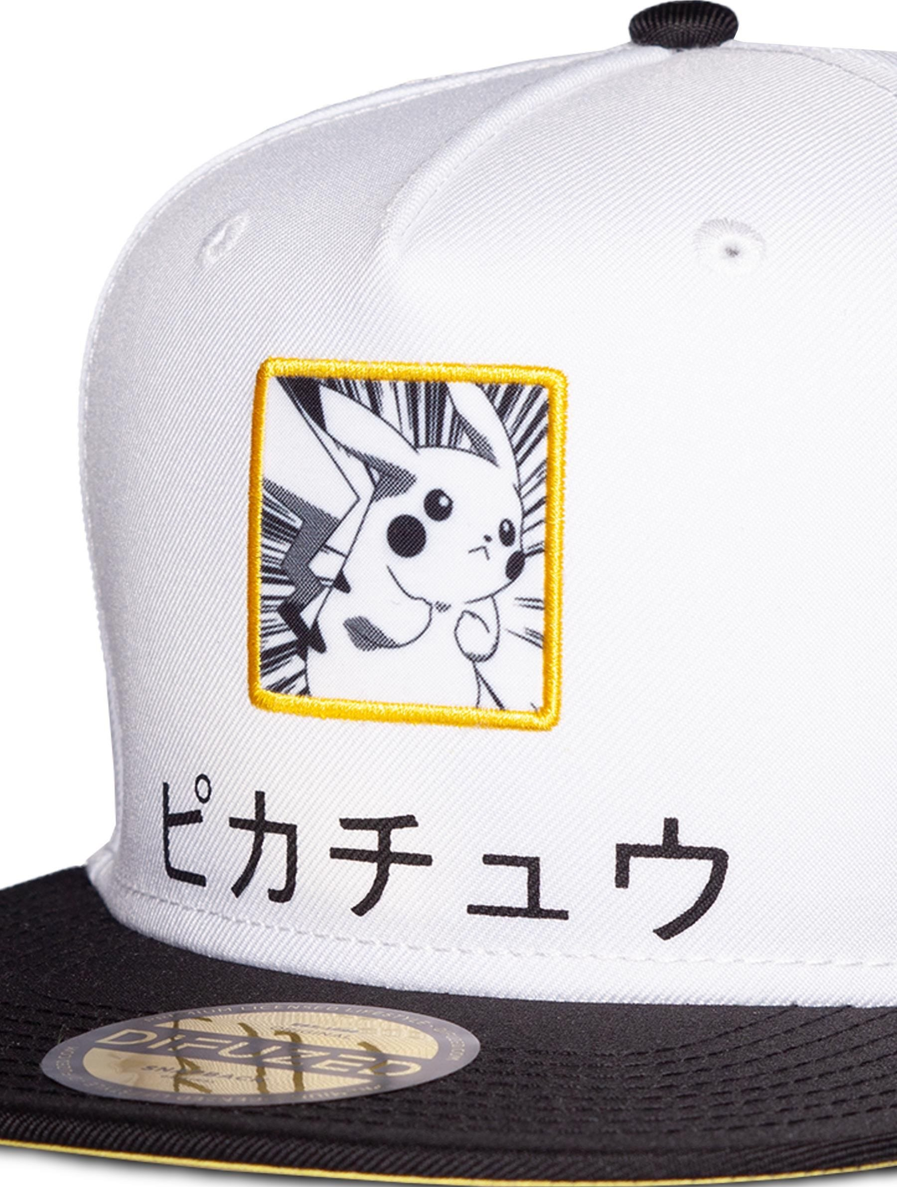 DIFUZED Pokémon - Snapback Pikachu - casquette (Blanc/Noir/Jaune)