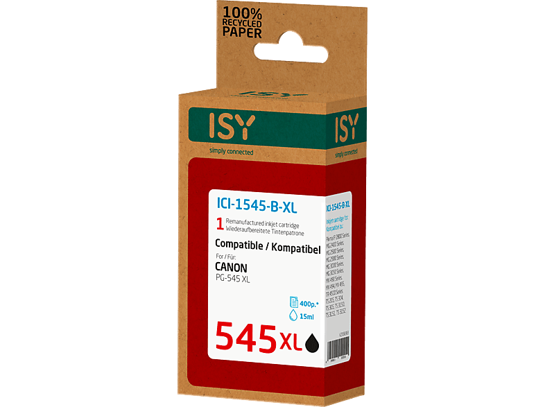 ISY Canon PG-545 XL utángyártott tintapatron, fekete (ICI1545BXL)