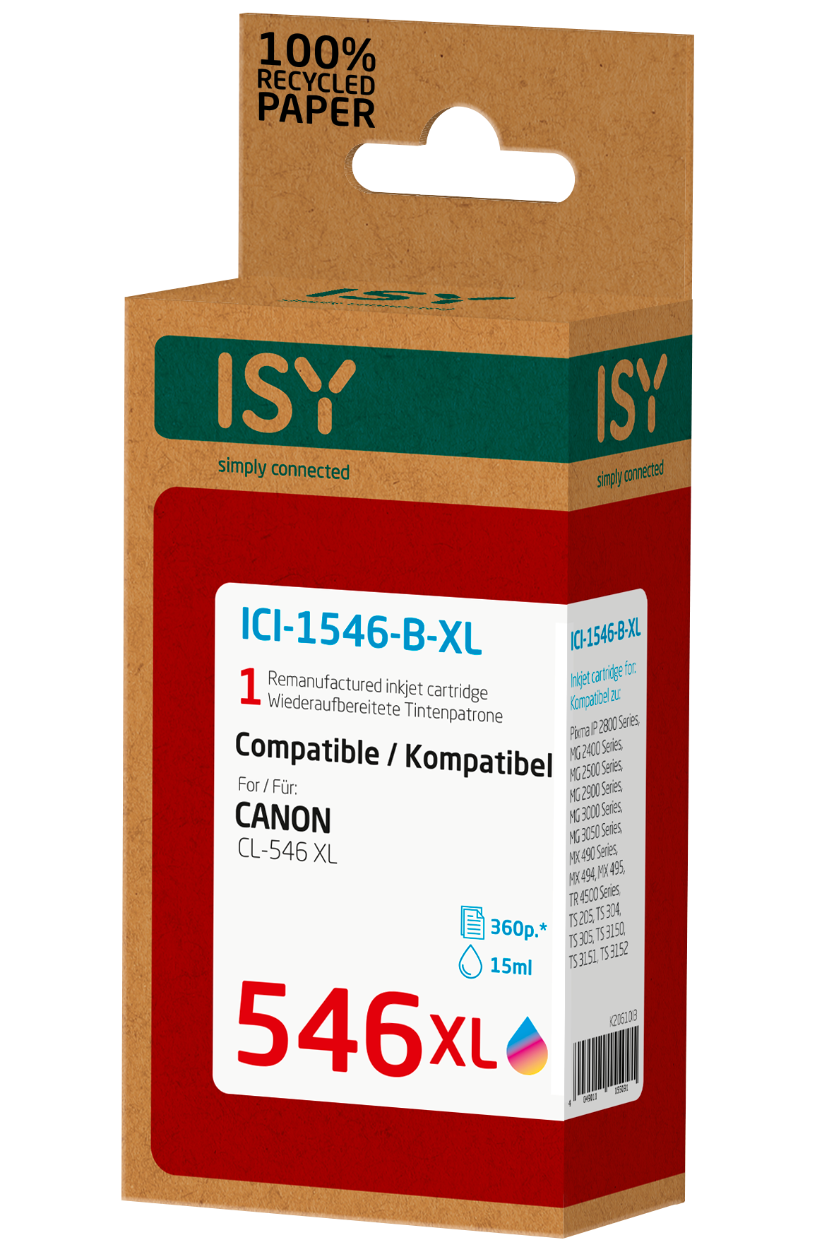 ISY Canon CL-546 XL utángyártott tintapatron, színes (ICI1546BXL)