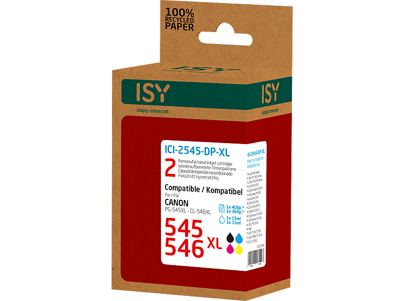 ISY Canon PG-545XL + CL-546XL utángyártott tintapatron csomag (ICI2545DPXL)