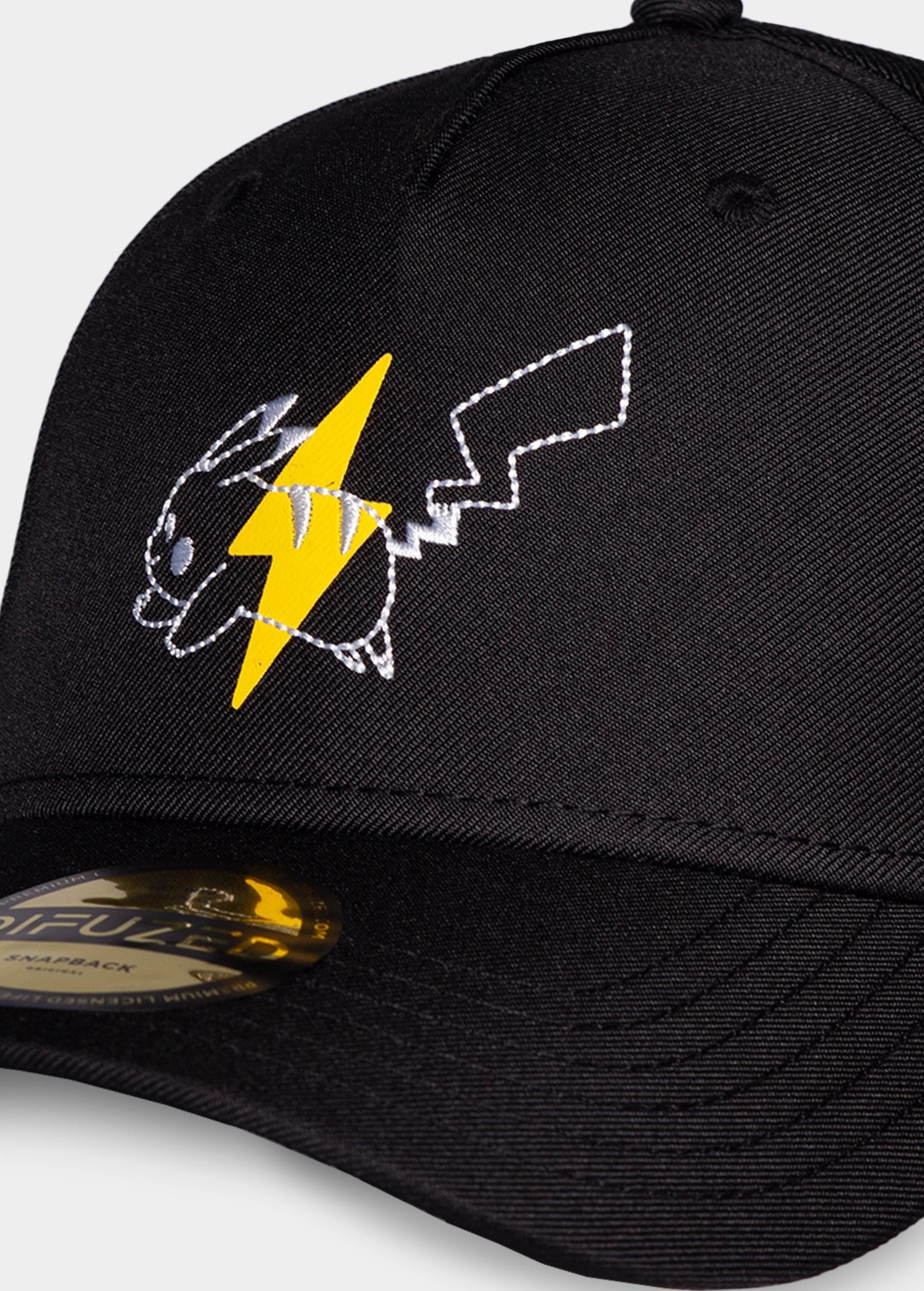 DIFUZED Pokémon - Pikachu - casquette (Noir/Jaune/Blanc)