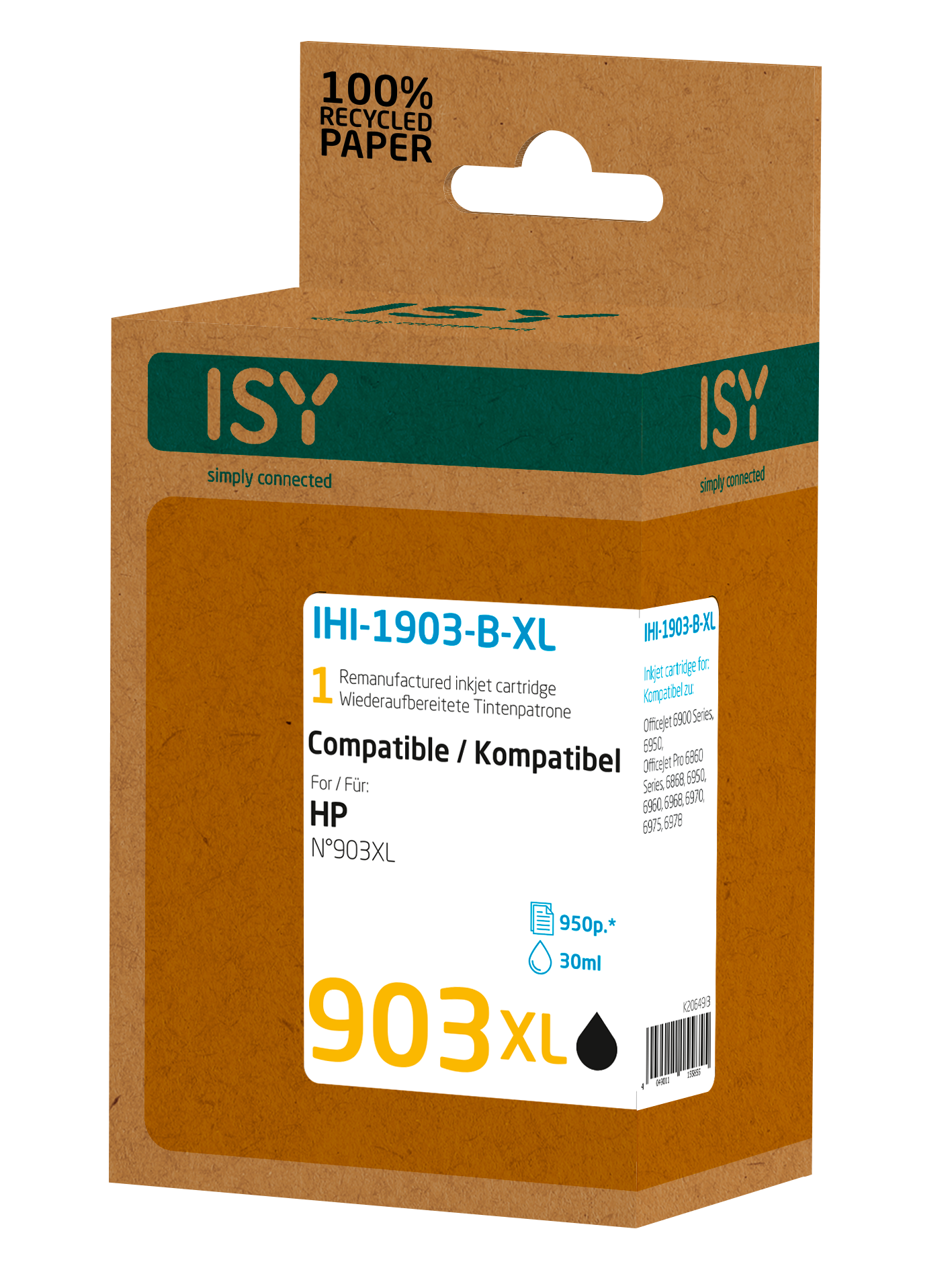 ISY HP No. 903XL utángyártott tintapatron, fekete (IHI1903BXL)