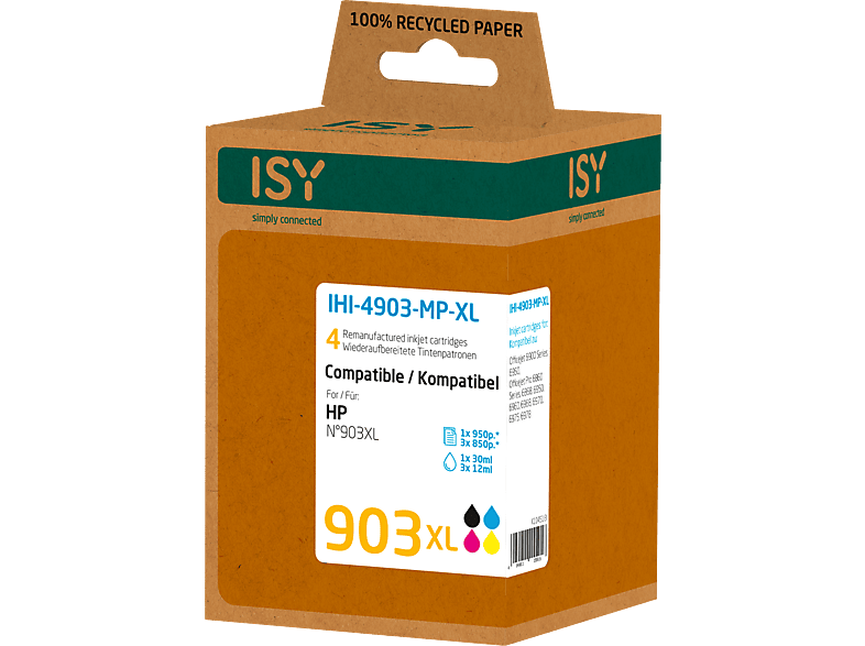 ISY Multipack 4 HP No. 903XL (BK/C/M/Y) utángyártott tintapatron csomag (IHI4903MPXL)