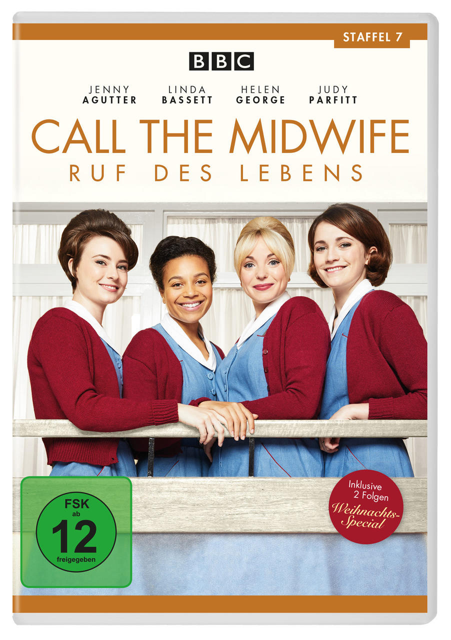 DVD-Cover für Call the Midwife, mit vier Frauen in Krankenschwesternuniformen.