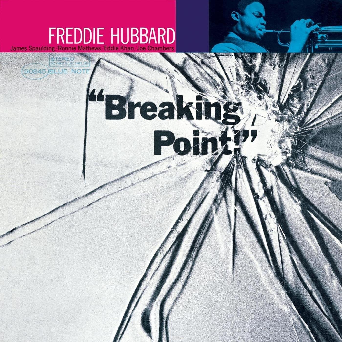Album borító törött üveg hatással és 'Breaking Point!' szöveggel.