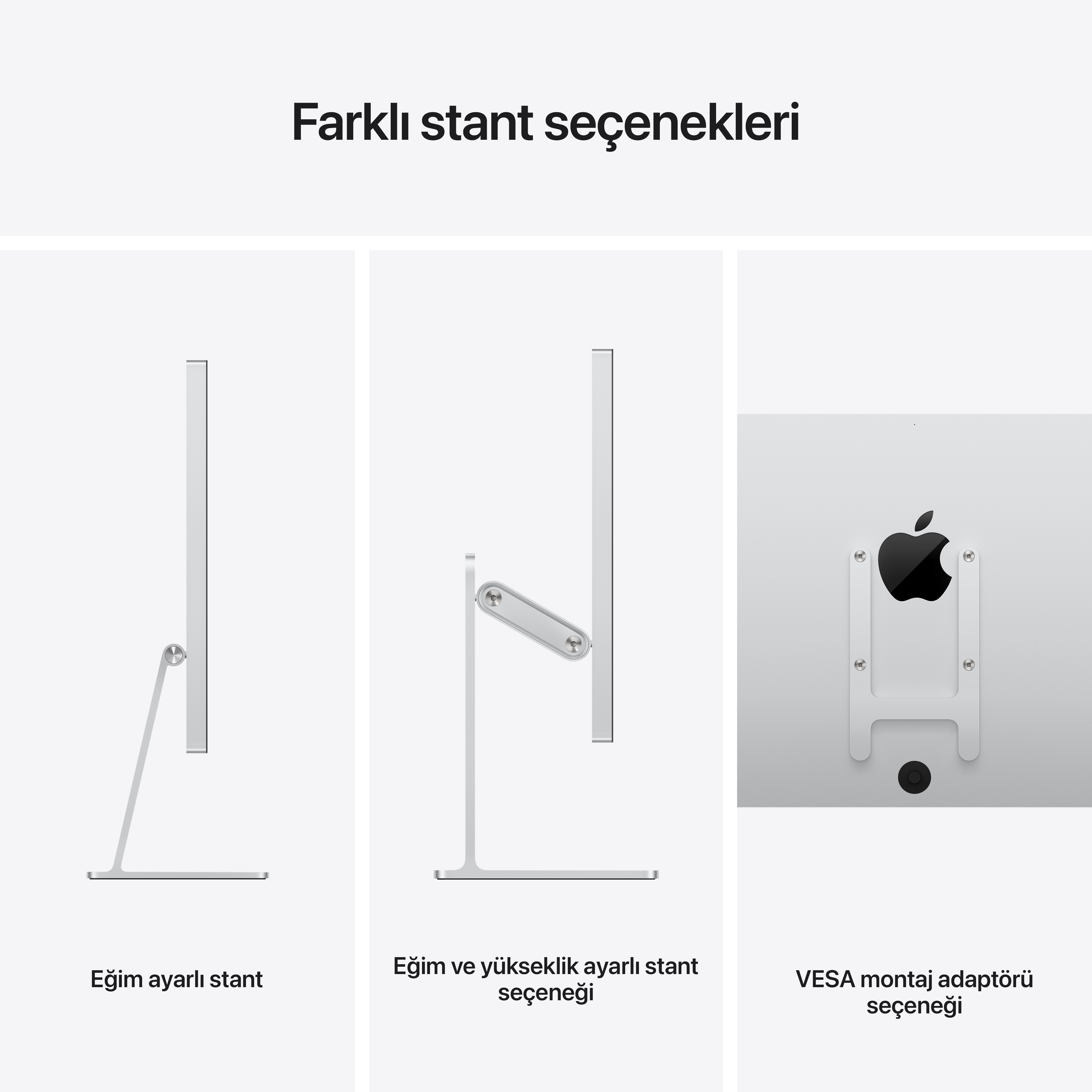 APPLE 27" Studio Display (Stand Dahil Değildir) Monitör Gümüş