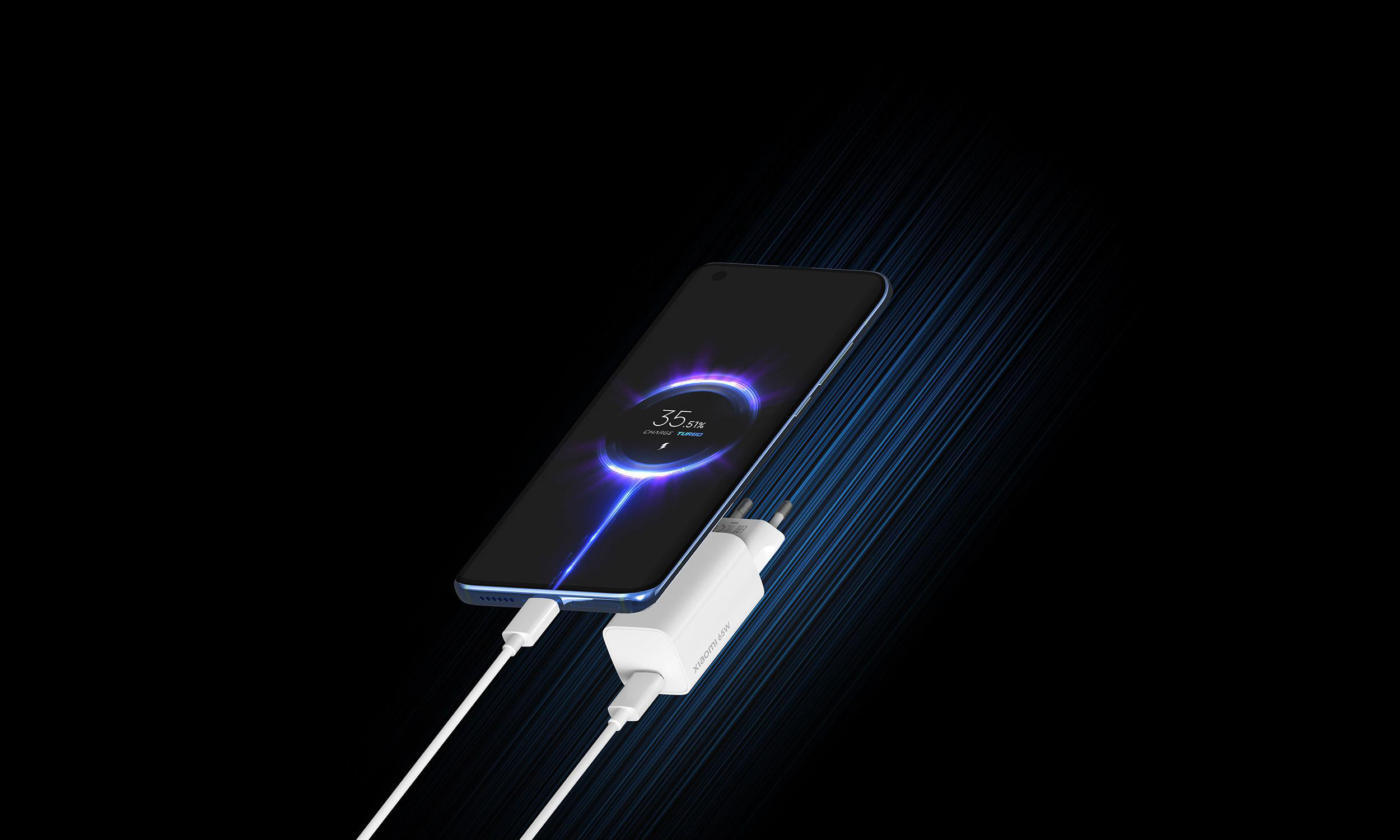 XIAOMI Mi 65W Fast Charger mit GaN Tech Ladegerät universal, 100-240 Volt, White