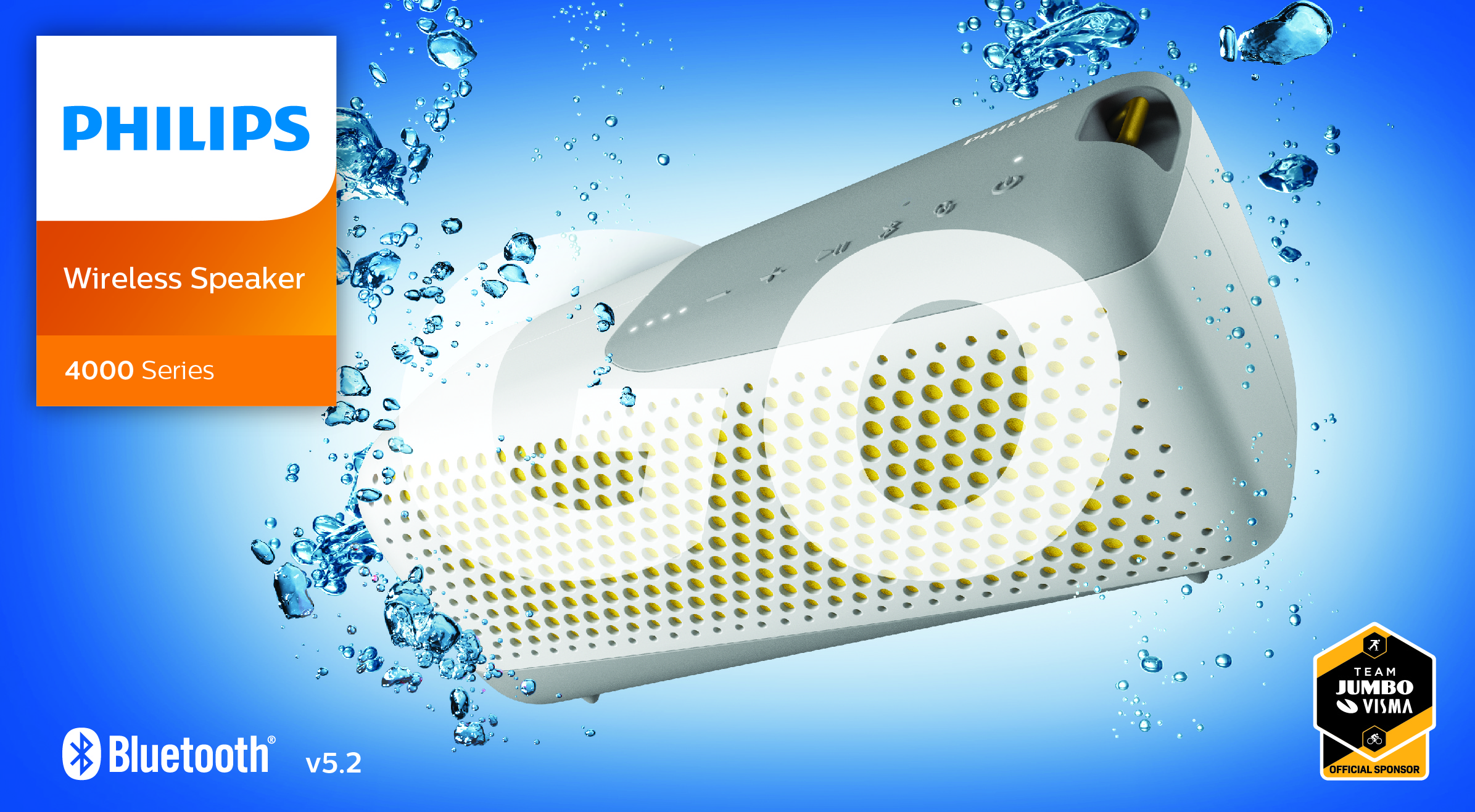 Weiß, Lautsprecher, TAS4807W/00 PHILIPS Wasserfest Bluetooth