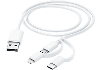 HAMA USB-kabel - Lightning / USB-C / microUSB 1 m Wit (187200)