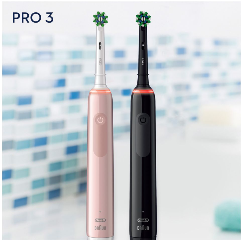 ORAL-B Pro 3 3900 Duo Zwart, Roze