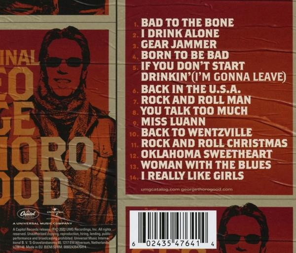 Rückseite einer George Thorogood CD mit Songtiteln und einem Barcode.