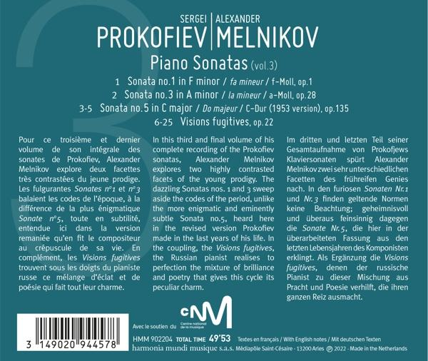 Alexander Melnikov - Klaviersonaten 1,3 And 5 Vol.3  - (CD)