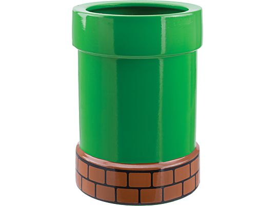 PALADONE Super Mario - Warp Pipe portapenne e vaso - Portapenne e vaso per piante (Verde/marrone/nero)