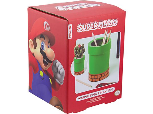 PALADONE Super Mario - Warp Pipe Plant & Pen Pot - Porte-stylo et support pour plantes (Vert / marron / noir)