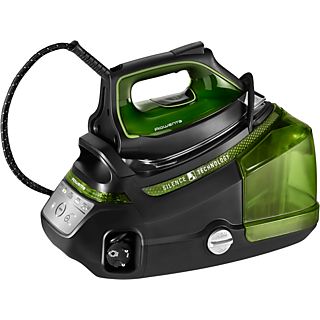 REACONDICIONADO B: Centro de planchado - Rowenta DG9246 Silence Steam Pro, 2800 W, 580 g/min, Suela Microsteam 400 HD Láser, 8 bar, 1.3 L, Negro/Verde