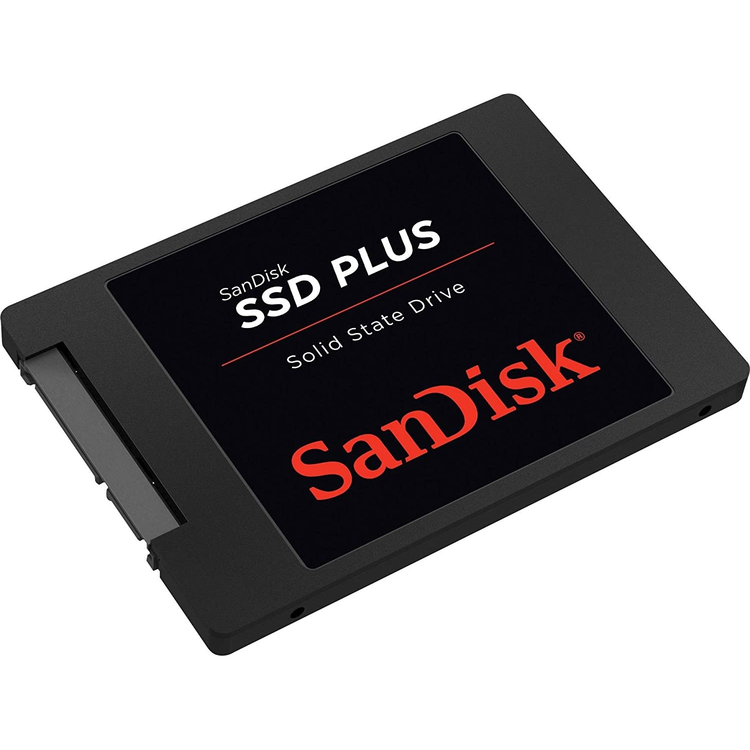 Unidad de estado sólido Sandisk SSD Plus negra.