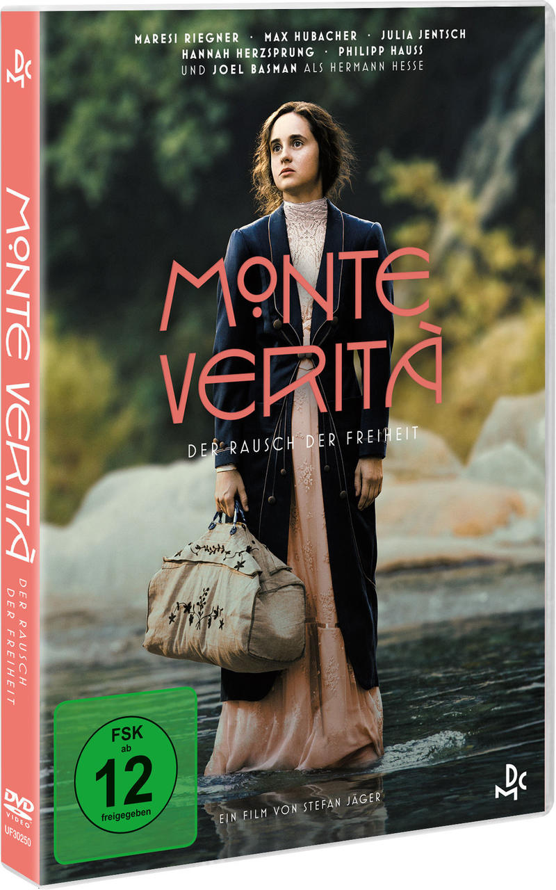 DVD-Hülle des Films "Monte Verita" mit einer Frau, die eine Tasche auf einer Brücke trägt.