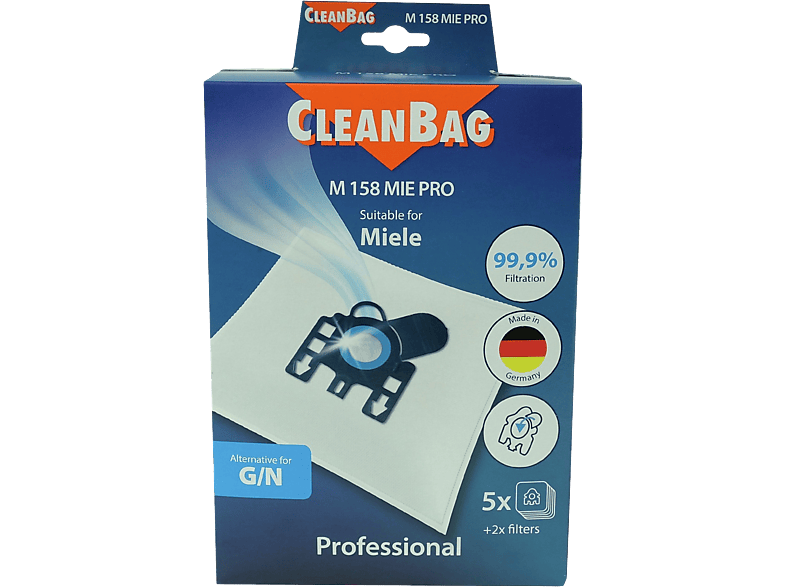 Bolsas de aspirador Scanpart M 158 MIE PRO, Pack de 5, 2 Filtros