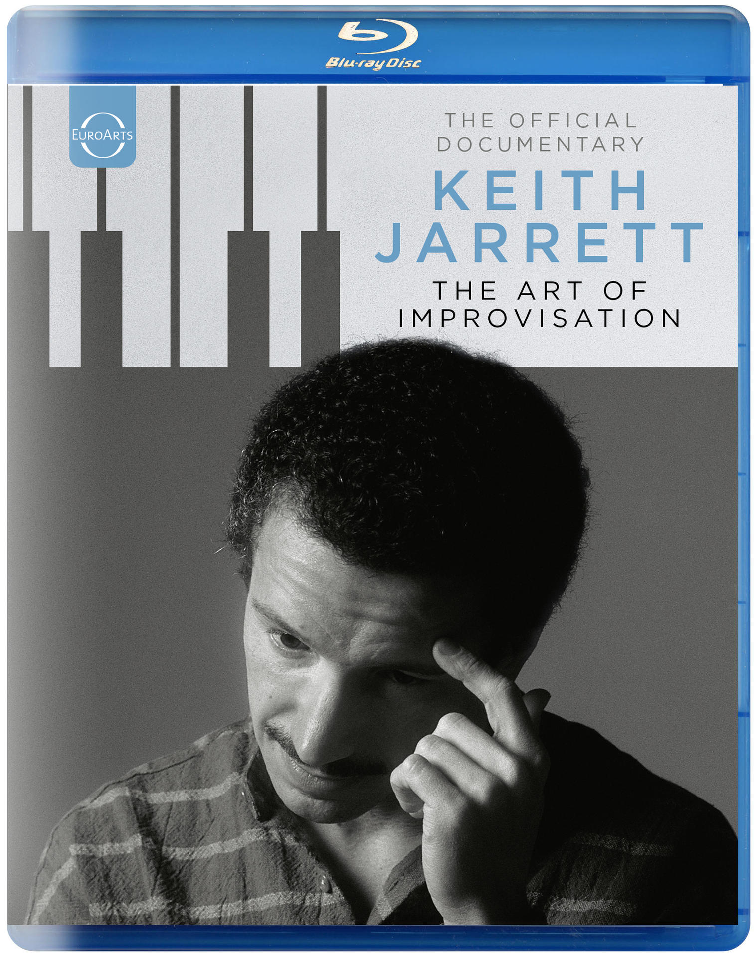 Keith Jarrett dokumentumfilm Blu-ray borítója, rajta a fotójával és zongorabillentyűkkel.