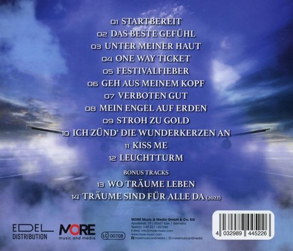 Rückseite einer CD mit deutschem Text. Enthält Songtitel und ein Logo.