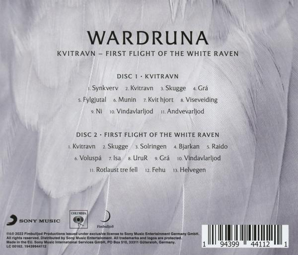Die Rückseite einer CD-Hülle mit Titellisten auf Norwegisch und anderem Text.